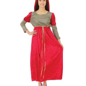 P'TIT CLOWN - 89825 - Déguisement Adulte Luxe Juliette - Princesse Médiévale - Parfait pour Carnaval, Fêtes à Thèmes, Soirées Costumées, Halloween, Cosplay - S/M - Rouge/Or