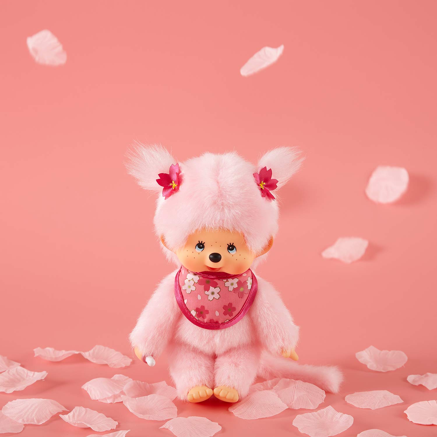 BANDAI Monchhichi — Peluche Pinky Sakura Rose 20 cm – Image 6
