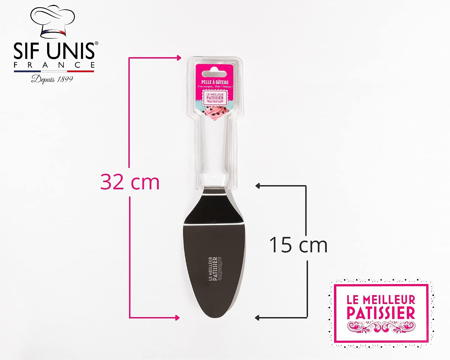 SIF UNIS France — Pelle à gâteau en inox 15 cm – Image 2