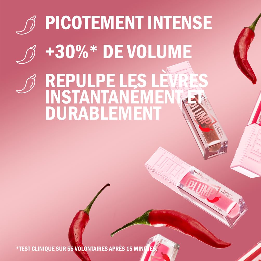 MAYBELLINE NEW YORK Lifter Plump — Gloss à lèvres Peach Fever 5,4 ml – Image 4