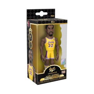 Funko Gold 5" NBA Legends: Lakers - Magic Johnson - 1/6 Odds for Rare Chase Variant - Figurine Articulée en Vinyle à Collectionner - Idée de Cadeau d'anniversaire - Produits Officiels et Exposer