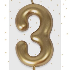 Alternative view of P'TIT CLOWN — Bougie Anniversaire Chiffre 3 Or