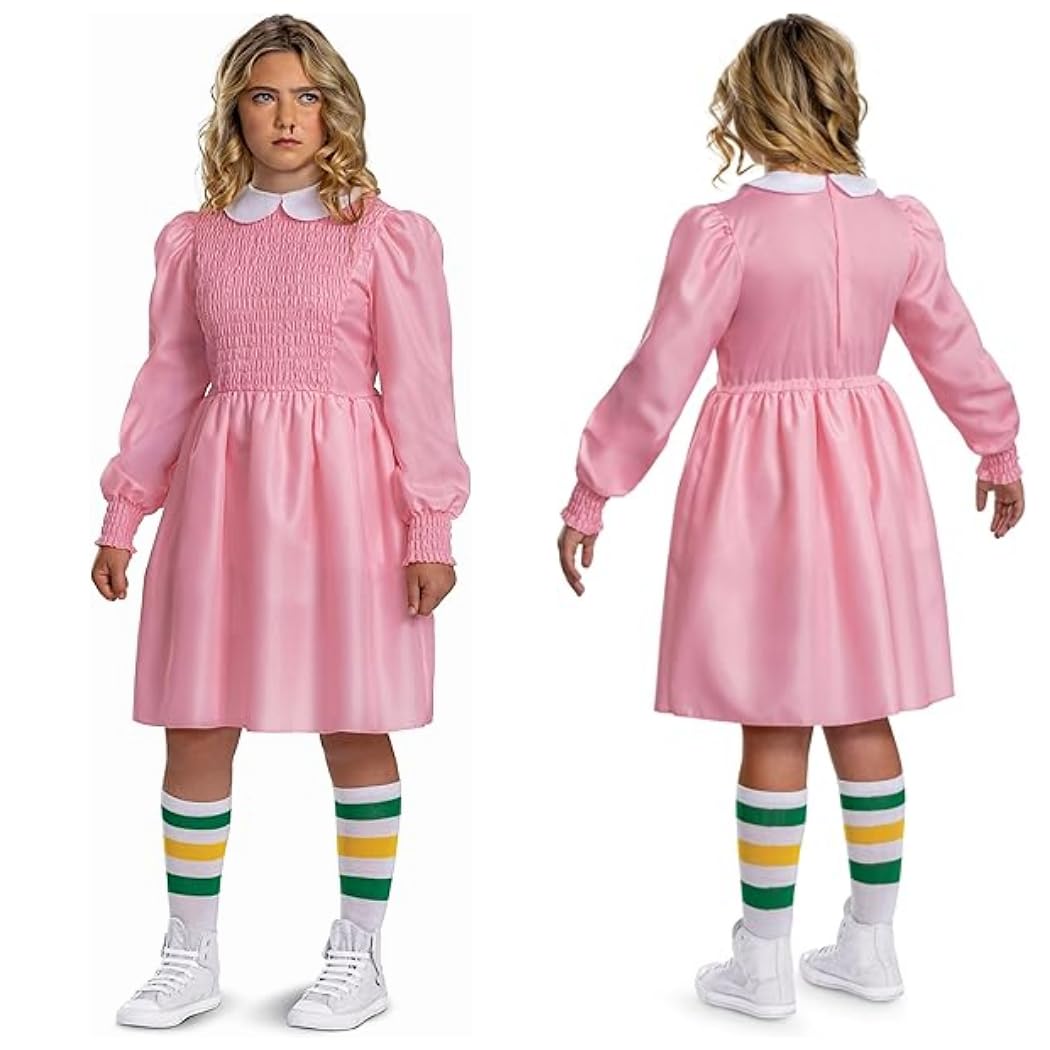 Disguise - Eleven Costume rose pour enfants, costume officiel Stranger Things, 7-8 ans