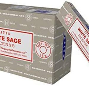 Satya Nag Champa Lot de 12 paquets de bâtonnets d'encens - Sauge blanche - 15 g