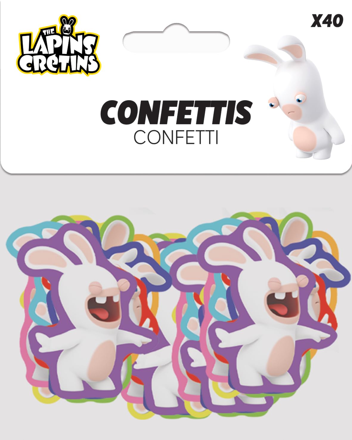 P’TIT CLOWN — Confettis de table Lapins Crétins x40 – Image 2