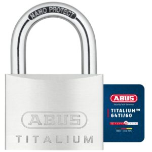 ABUS Titalium 64TI/60 - Cadenas de cave avec corps de serrure en aluminium spécial - anse en acier trempé - niveau de sécurité ABUS 6
