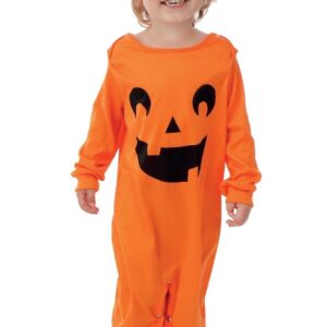 P’TIT Clown - 24189 - Déguisement Citrouille Enfant - Combinaison, Bonnet - Costume Halloween, Fête Costumée, Carnaval ou Soirée à Thème - Taille 5/6 Ans