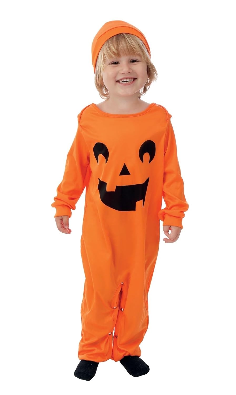 P’TIT Clown - 24189 - Déguisement Citrouille Enfant - Combinaison, Bonnet - Costume Halloween, Fête Costumée, Carnaval ou Soirée à Thème - Taille 5/6 Ans