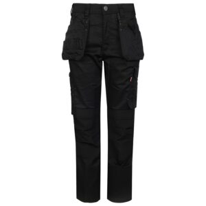 Proflex Pantalon de travail cargo avec poches holster Bleu marine, Noir, 44W Grande longueur