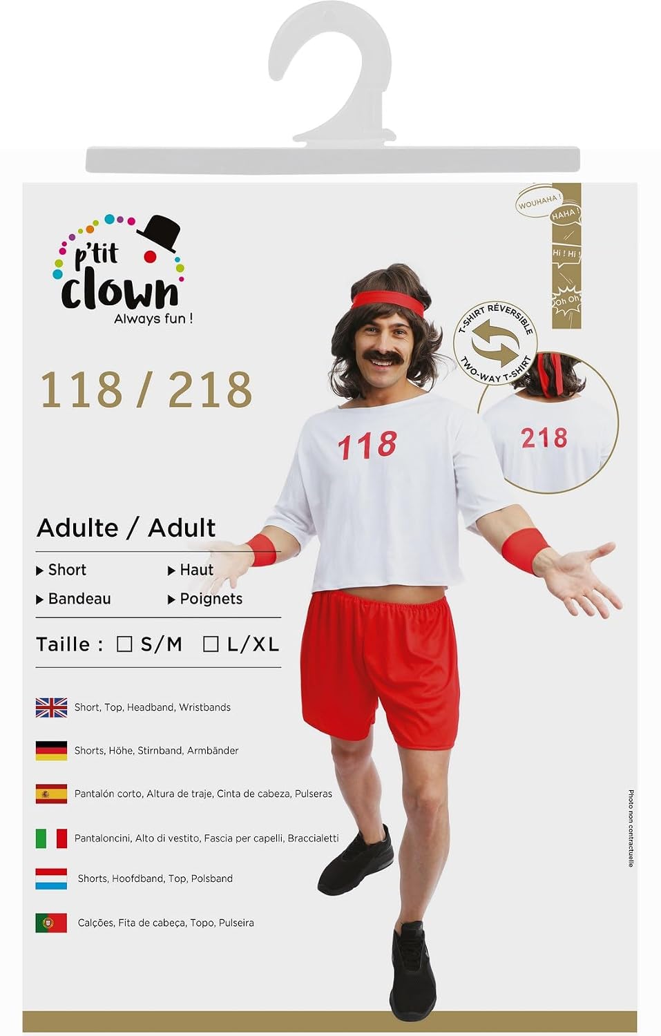 P’TIT CLOWN — Déguisement 118 218 adulte taille S/M – Image 3