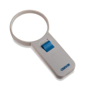 Carson HandHeld loupe éclairée par LED 4x (7,6 cm) | Loupe asphérique portable pour les loisirs, l'aide à la lecture, la dégénérescence maculaire, l'aide à la basse vision (SV-40)