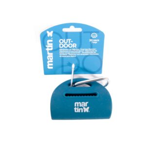 Distributeur de Sacs à Crottes pour Chien en Silicone - Compact, Résistant, Silencieux - Avec Mousqueton - 1 Rouleau Inclus - Compatible Sacs Standards - 4 Coloris (Bleu)