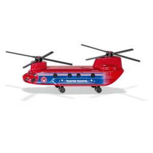 siku 1689, Hélicoptère de Transport, Rouge/bleu, Métal/plastique, Rotors retractables