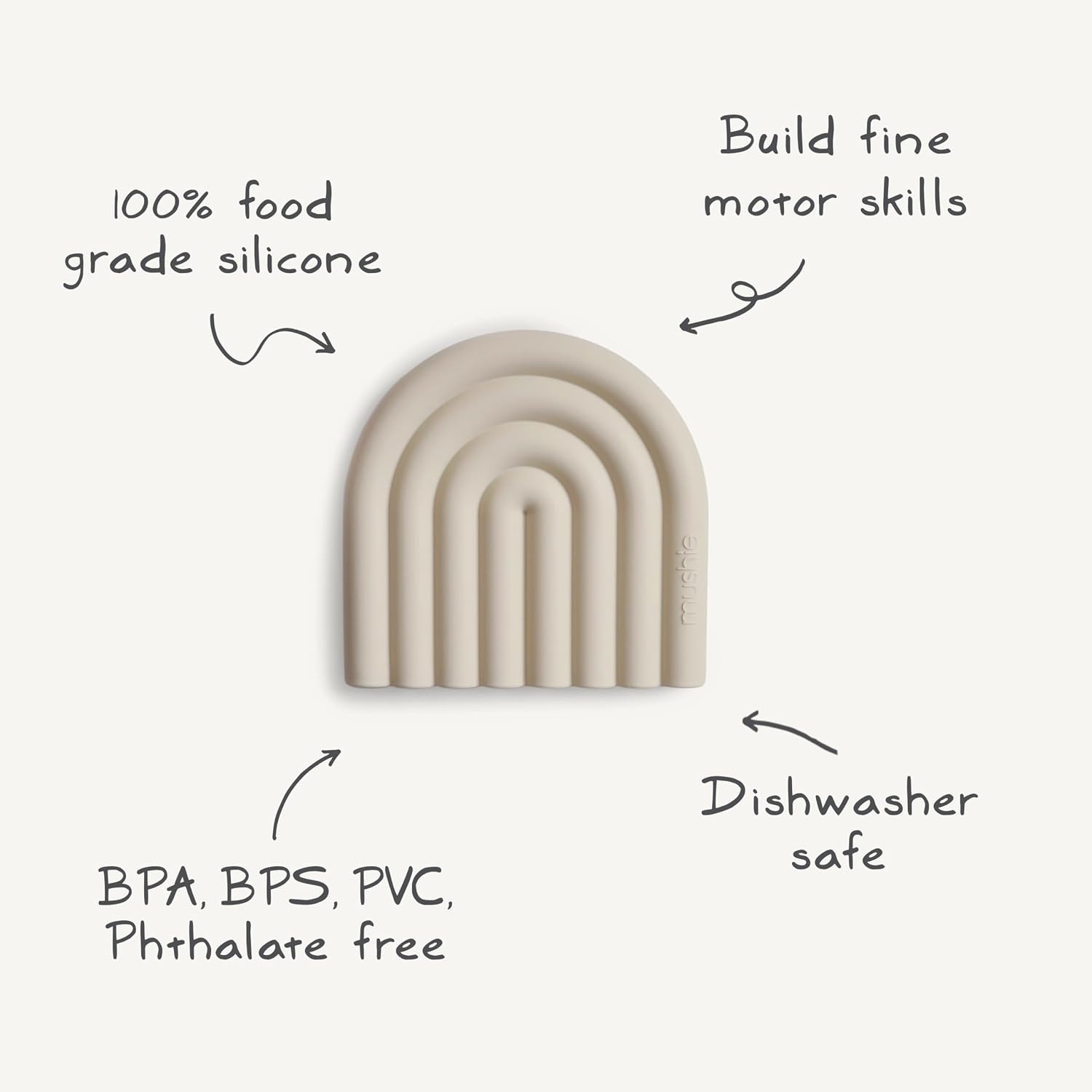 MUSHIE — Jouet de Dentition en Silicone Arc-en-ciel Shifting Sand – Image 7