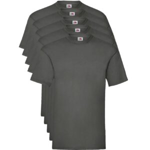 Fruit of the Loom Valueweight 5 Pack, T-Shirt Homme, Gris (Light Graphite Gl), Small