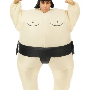 P'tit Clown - 90413 - Costume Gonflable Sumo - Déguisement Adulte - Unisexe - pour Carnaval, Halloween et Autres fêtes costumées - Facile à Enfiler - Gonflage Rapide - Polyester - Taille Unique