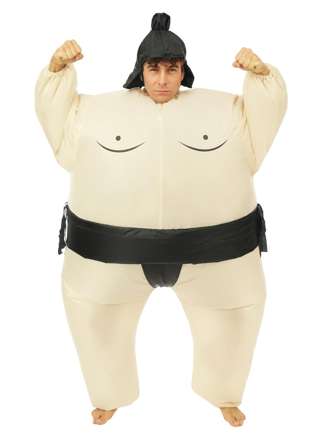 P'tit Clown - 90413 - Costume Gonflable Sumo - Déguisement Adulte - Unisexe - pour Carnaval, Halloween et Autres fêtes costumées - Facile à Enfiler - Gonflage Rapide - Polyester - Taille Unique