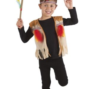 P'TIT CLOWN - Set de Déguisement Enfant - Unisexe - Parfait pour Costume Carnaval, Halloween, Cosplay, Fête Costumée - Taille Unique (Set indien)