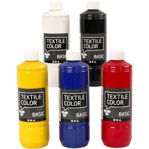Creativ Coloration textile, couleurs primaires, 5 x 500 ml