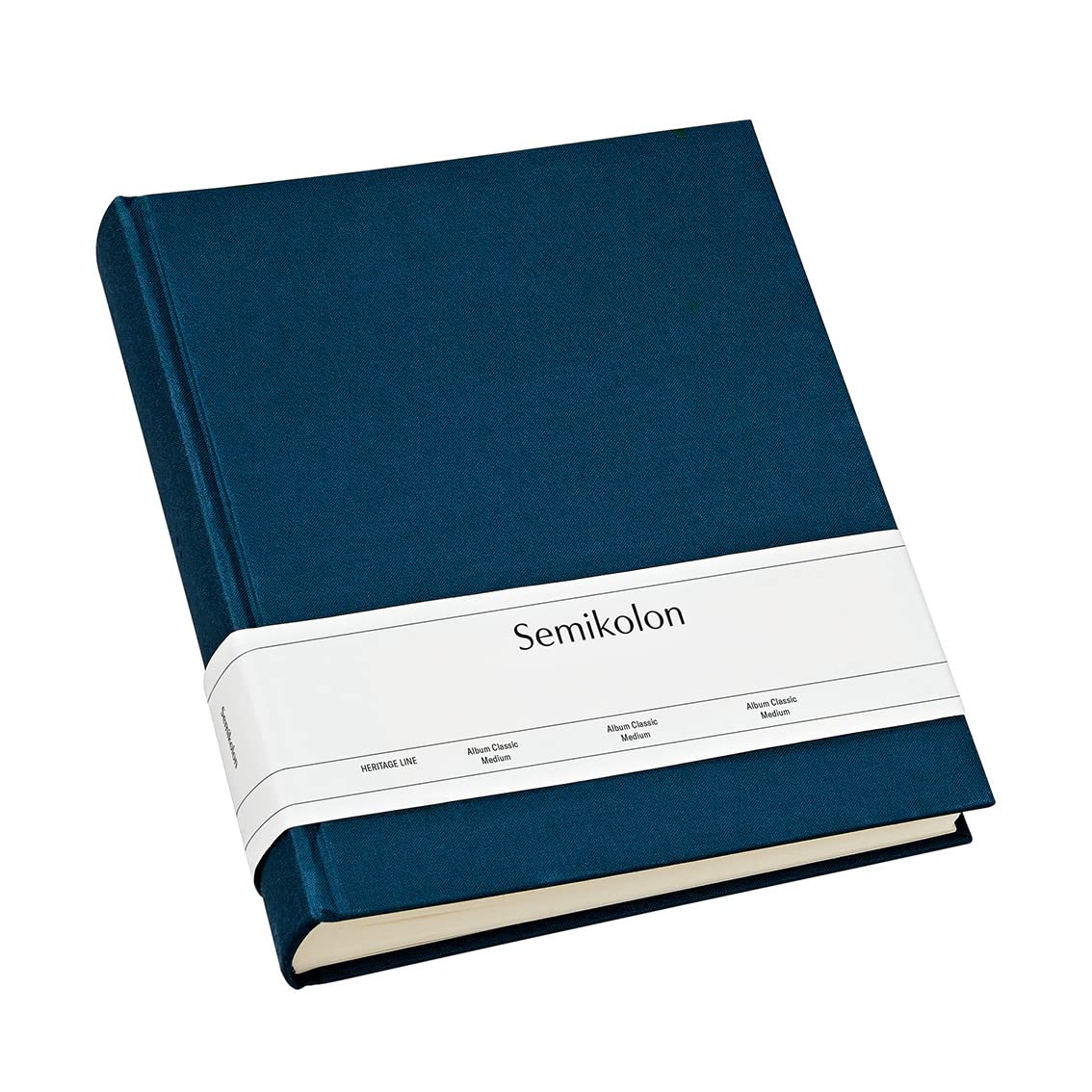 Semikolon 351004 Album photo Classic Medium - 21,6 x 25,5 cm - 80 pages couleur crème, pour 160 photos - bleu marine