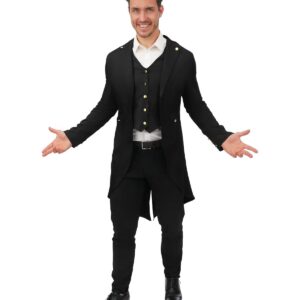 P'TIT CLOWN - Veste Gothique - Parfait pour Compléter Déguisement Gothique Adulte - Tenue Carnaval, Halloween, Spectacle, Fête Costumée - Noir (S-M)