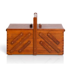 Prym 612551 Boîte à Coudre en Bois Foncé L Panier à Coudre Marron L