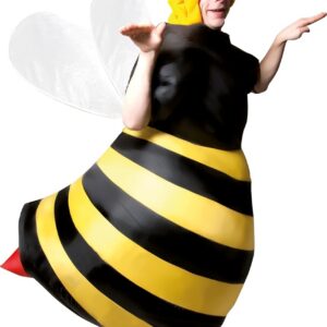 P'tit Clown - 90419 - Costume Gonflable Abeille - Déguisement Adulte - Unisexe - Pour Carnaval, Halloween et autres fêtes costumées - Facile à Enfiler - Gonflage Rapide - Polyester - Taille Unique