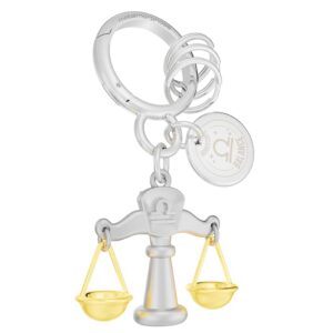 METALMORPHOSE - Porte-clés Charms Signe du Zodiaque Balance - Signe Astrologique Balance - Cadeau Homme, Femme et Enfant