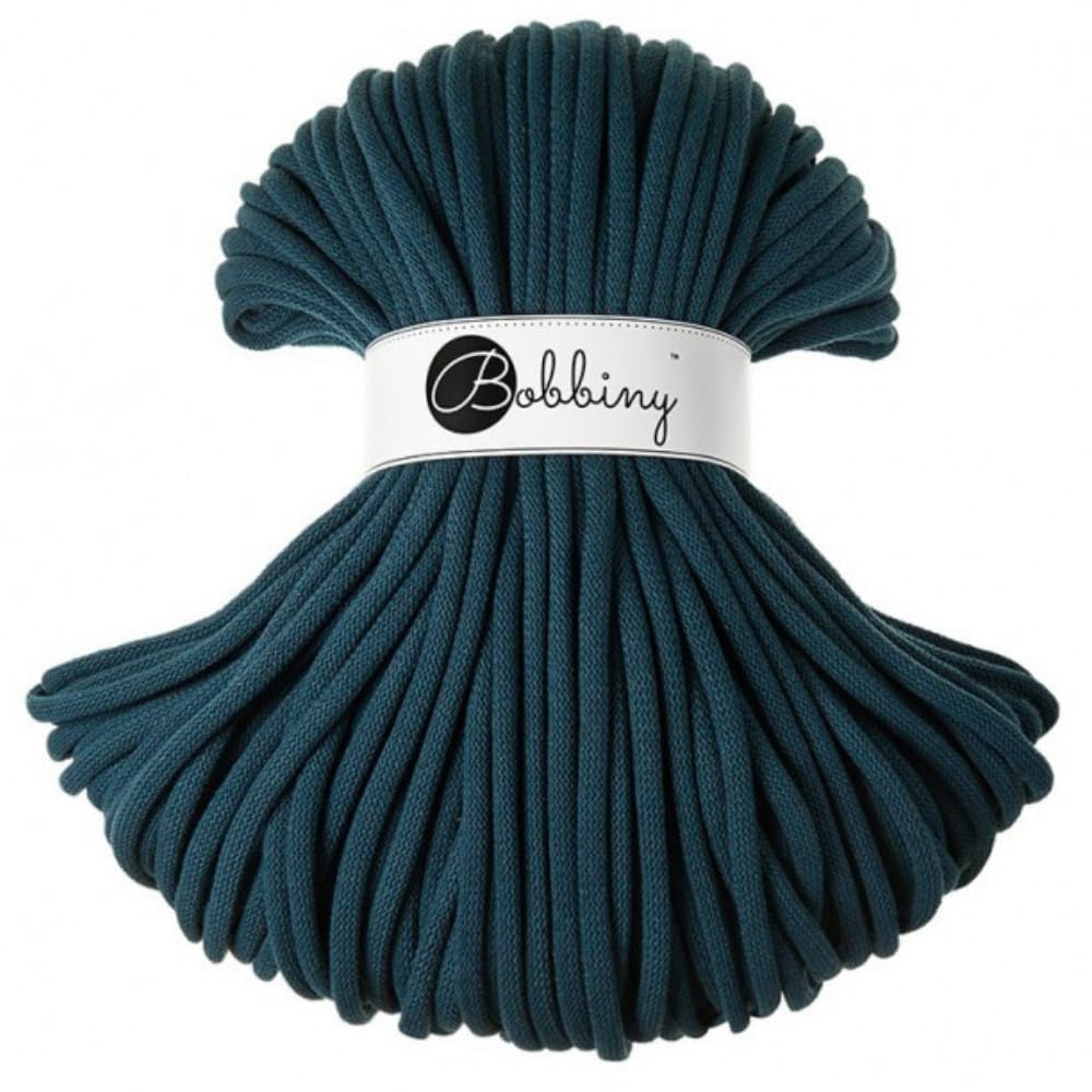 Bobbiny Corde Macramé Tressée Jumbo 9mm (Peacock Blue) 100m