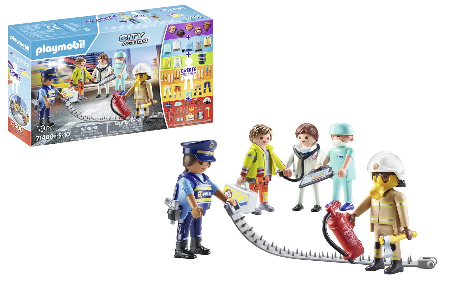 Playmobil 71400 My Figures: Héros du Quotidien, 5 Personnages avec Plus de 1000 Combinaisons possibles, avec de Nombreux Accessoires pour Une créativité Infinie. Jouet éducatif dès 5 Ans