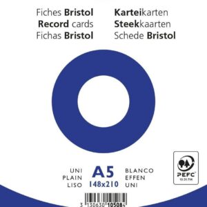 Exacompta - Réf. 10508E - Paquet de 100 fiches bristol unies non perforées - sous film - compatibles avec imprimante jet d'encre, laser et photocopieur - format 148 x 210 mm - couleur blanc