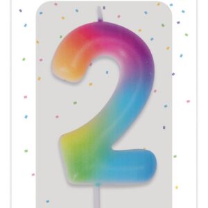 P'TIT CLOWN - Bougie Anniversaire Numérotée - Parfaite pour Décoration Gâteau - Fête Enfant, Adulte, Birthday Party (Multicolore, 2)