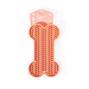 Tapis de léchage en Silicone pour Chien - Forme os - Accessoire apaisant & divertissant, Digestion améliorée, hygiène bucco-Dentaire, ventouses antidérapantes, 22 x 13 cm, 4 Coloris (Rose)