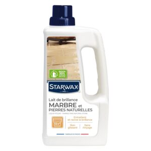 STARWAX - Lait de Brillance pour Marbres et Pierres Naturelles - Nettoie et Ravive la Brillance - Sans Rinçage - Non Glissant - Fabriqué en France - 1L - Jusqu'à 12 Nettoyages