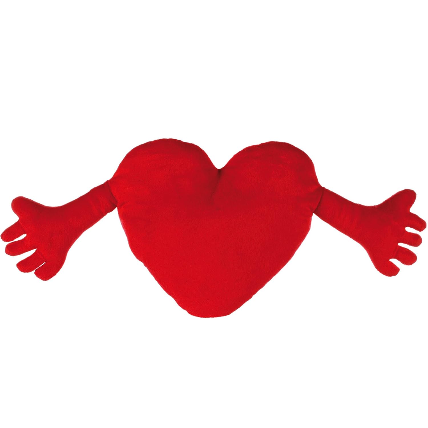 Out of the blue Coussin-Peluche Cœur Rouge avec Bras/Dimensions : 70 x 30 cm