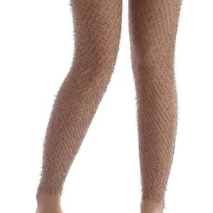 P'TIT CLOWN - 74770 - Collant Fantaisie Femme - Effet Jambes Poilues - Couleur Chair - Accessoire Humour pour Déguisement Carnaval, Halloween et Soirées à Thème - Taille unique