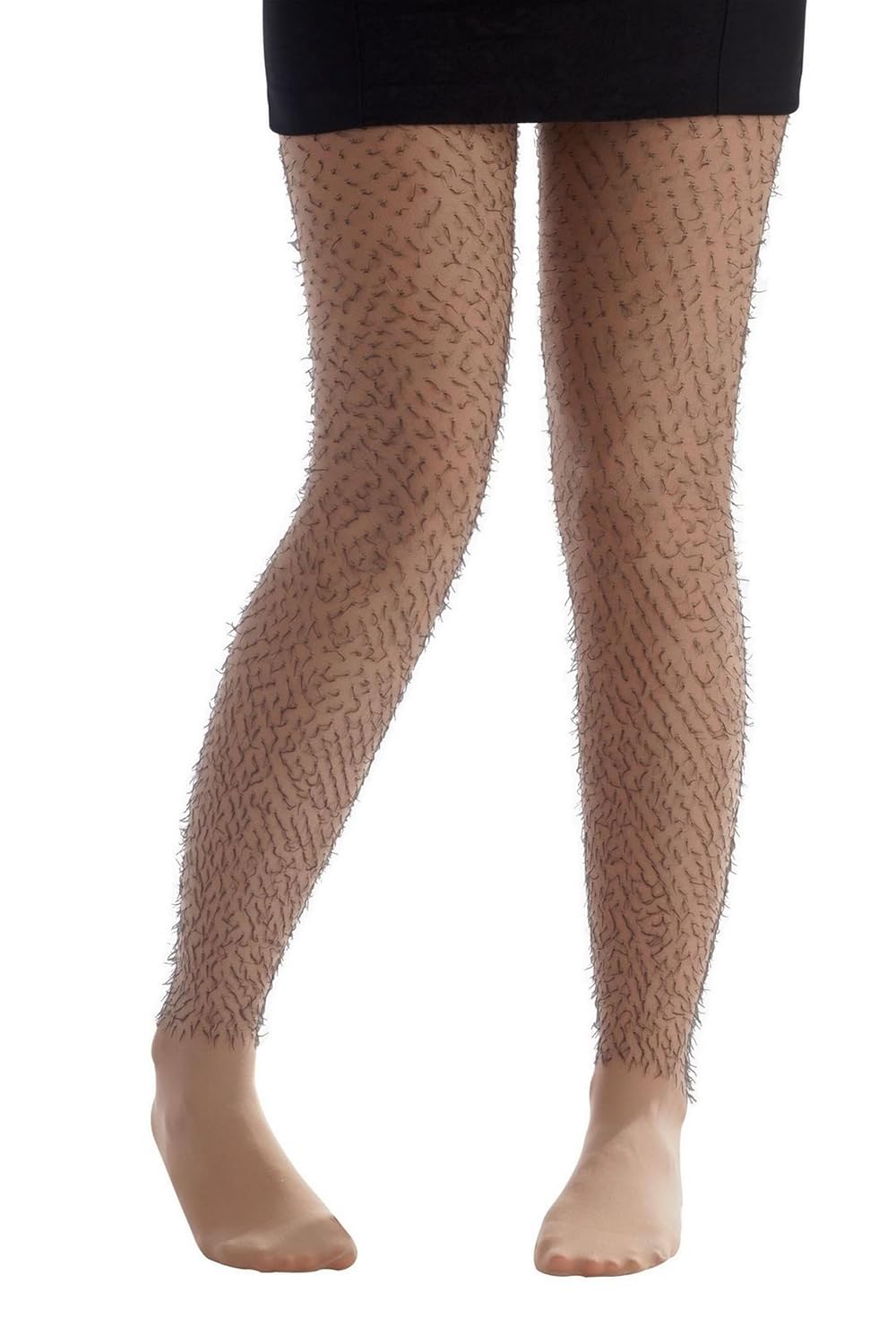 P'TIT CLOWN - 74770 - Collant Fantaisie Femme - Effet Jambes Poilues - Couleur Chair - Accessoire Humour pour Déguisement Carnaval, Halloween et Soirées à Thème - Taille unique