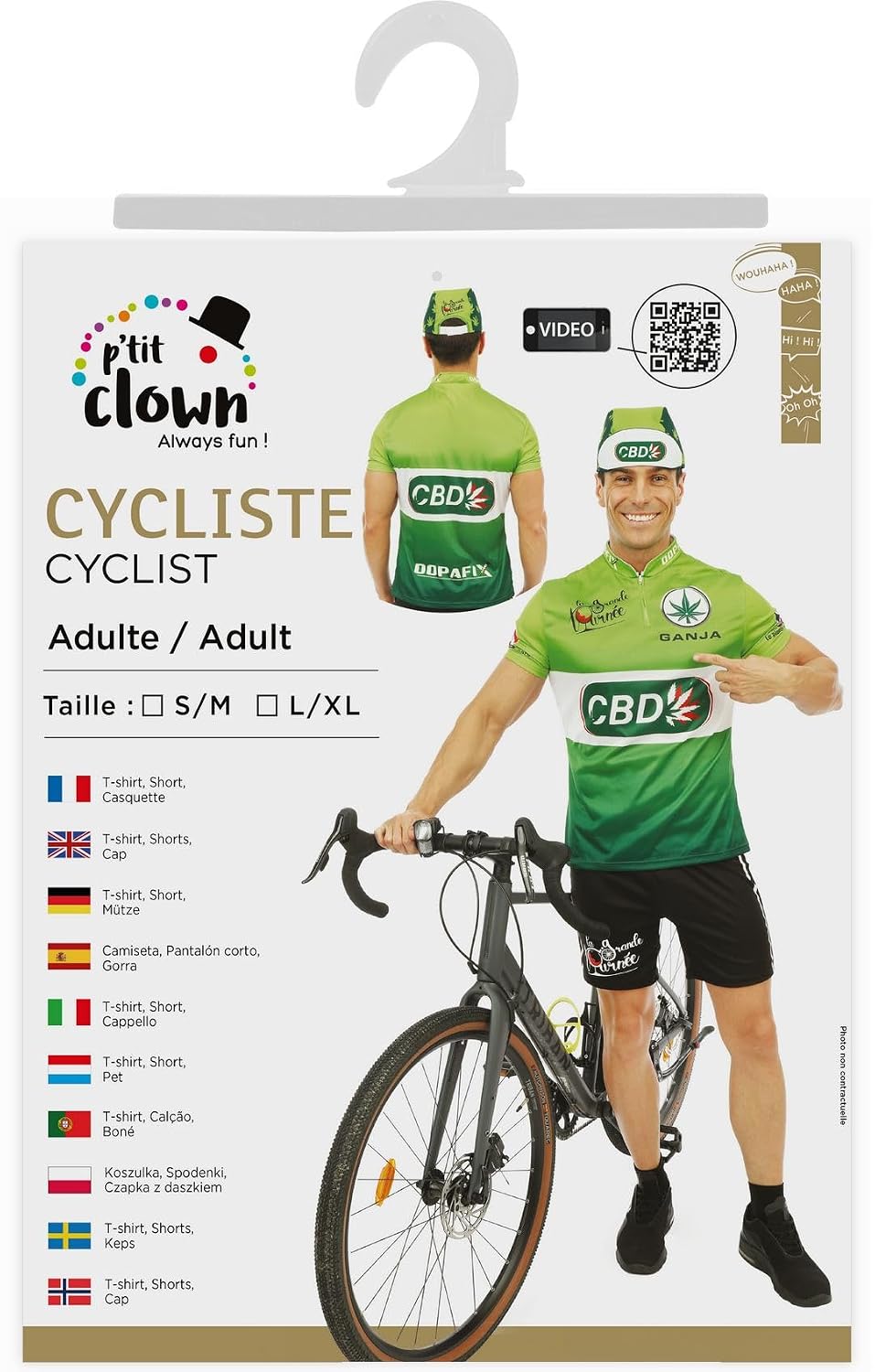 P'TIT CLOWN — Déguisement de Cycliste Adulte L-XL – Image 4