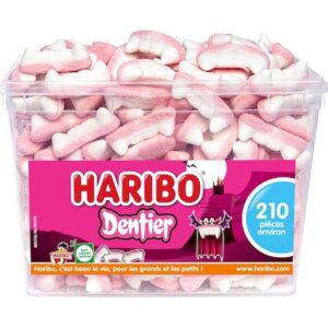 HARIBO - Dentier - Bonbons Sans Colorants Artificiels - Confiseries Pour Halloween - Boîte De 210 Bonbons