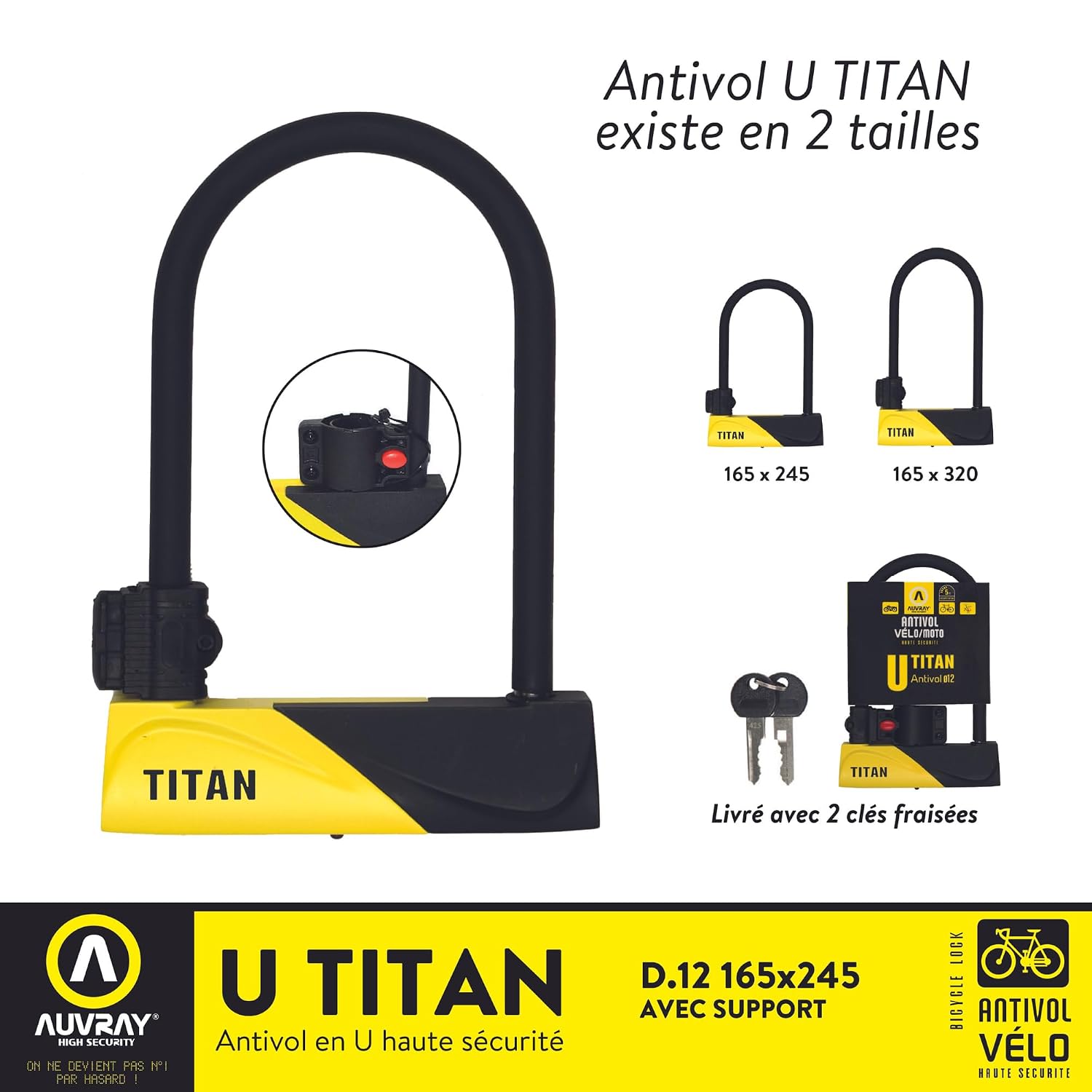 AUVRAY Titan 245 — Antivol U avec support – Image 4