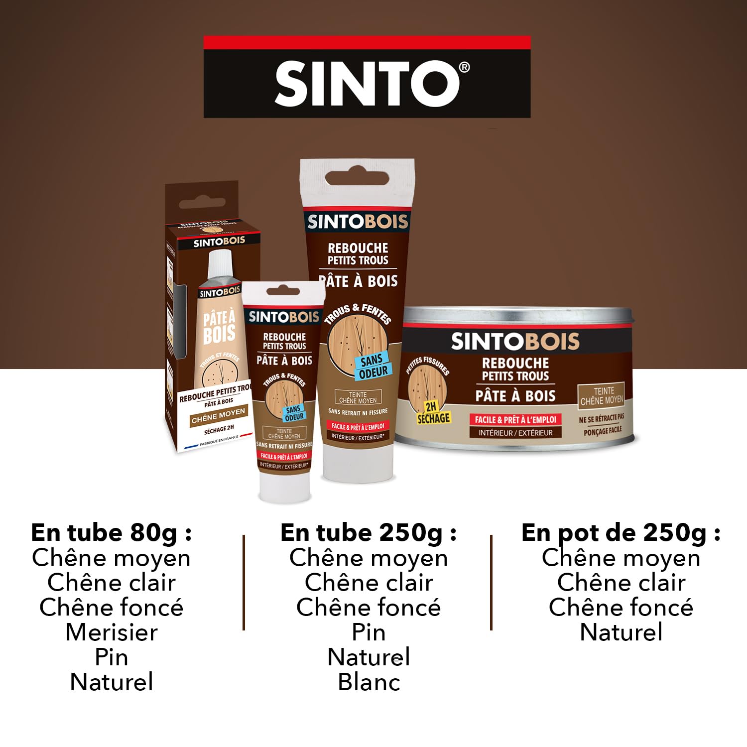 SINTOBOIS — Pâte à Bois Rebouche Petits Trous 80 g – Image 4