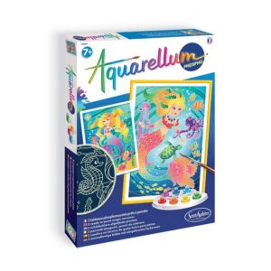 SentoSphère - AQUARELLUM PHOSPHO - SIRENES - Kit peinture - Peinture Aquarellable Magique - A partir de 7 ans - fabriqué en France, Bleu