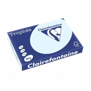 Clairefontaine Trophee Ramette de 500 feuilles papier couleur 80 g A3 Bleu