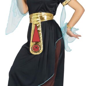 FIESTAS GUIRCA | Costume Cleopatra Negra Adulte (38-40/M) - Robe, Ceinture et Col - Costumes d'Égyptiens et Reines pour Halloween, Carnaval et Fêtes Déguisées - Idéal pour Femmes - Noir