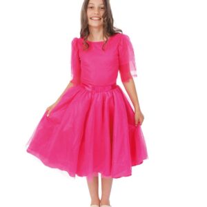 P'TIT CLOWN - Déguisement Princesse Fille - Fairytale Princess - Robe, Diadème - Costume Enfant Anniversaires, Carnaval, Cosplay, Fêtes Costumées et Évènements à Thème - Rose (10/12 ans)