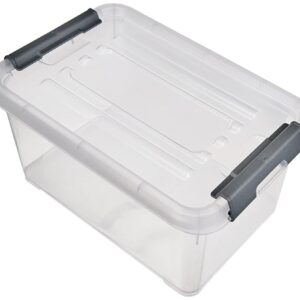 CURVER Boîte de Rangement Handy Plus 6L - Boîte de Rangement Multifonction - Pour Chambre, Bureau, Garage, Cabanon, Buanderie - Fermeture Rapide à poignées - 29,4 x 19,4 x 15 cm - Transparent