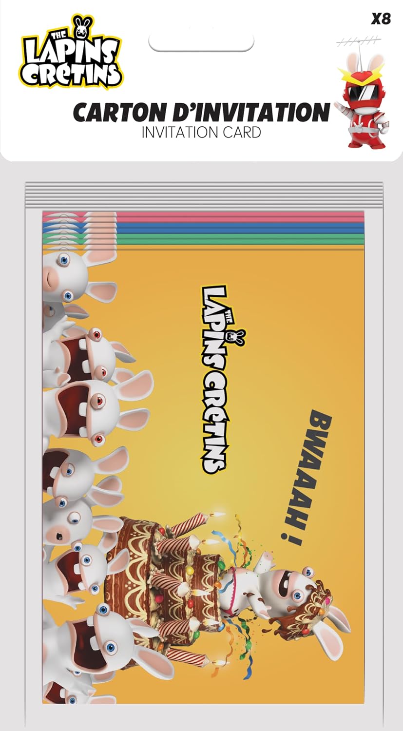 P’TIT CLOWN — Cartes d’Invitation Lapins Crétins x8 – Image 2