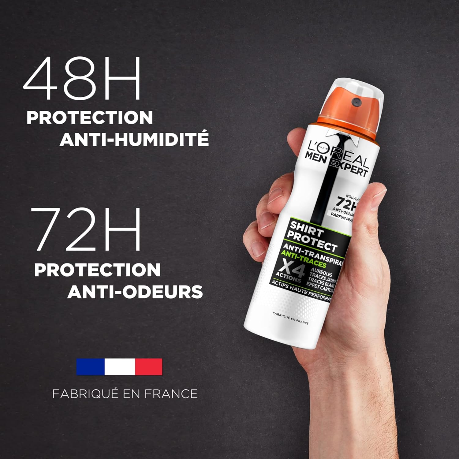 L’ORÉAL PARIS Men Expert — Déodorant spray anti-traces 150 ml x6 – Image 2