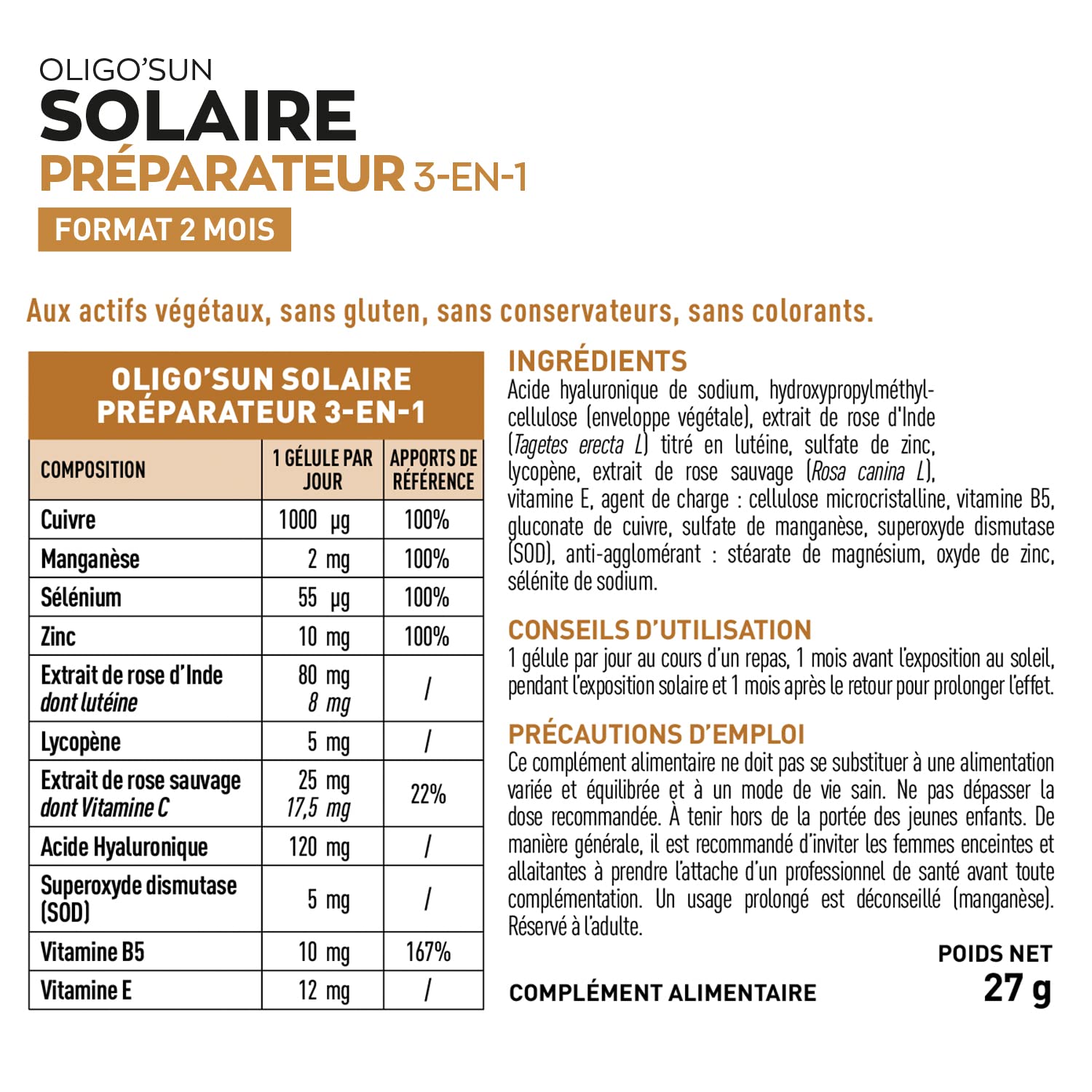 GRANIONS Oligo'Sun — Préparateur solaire 3-en-1 60 gélules – Image 5