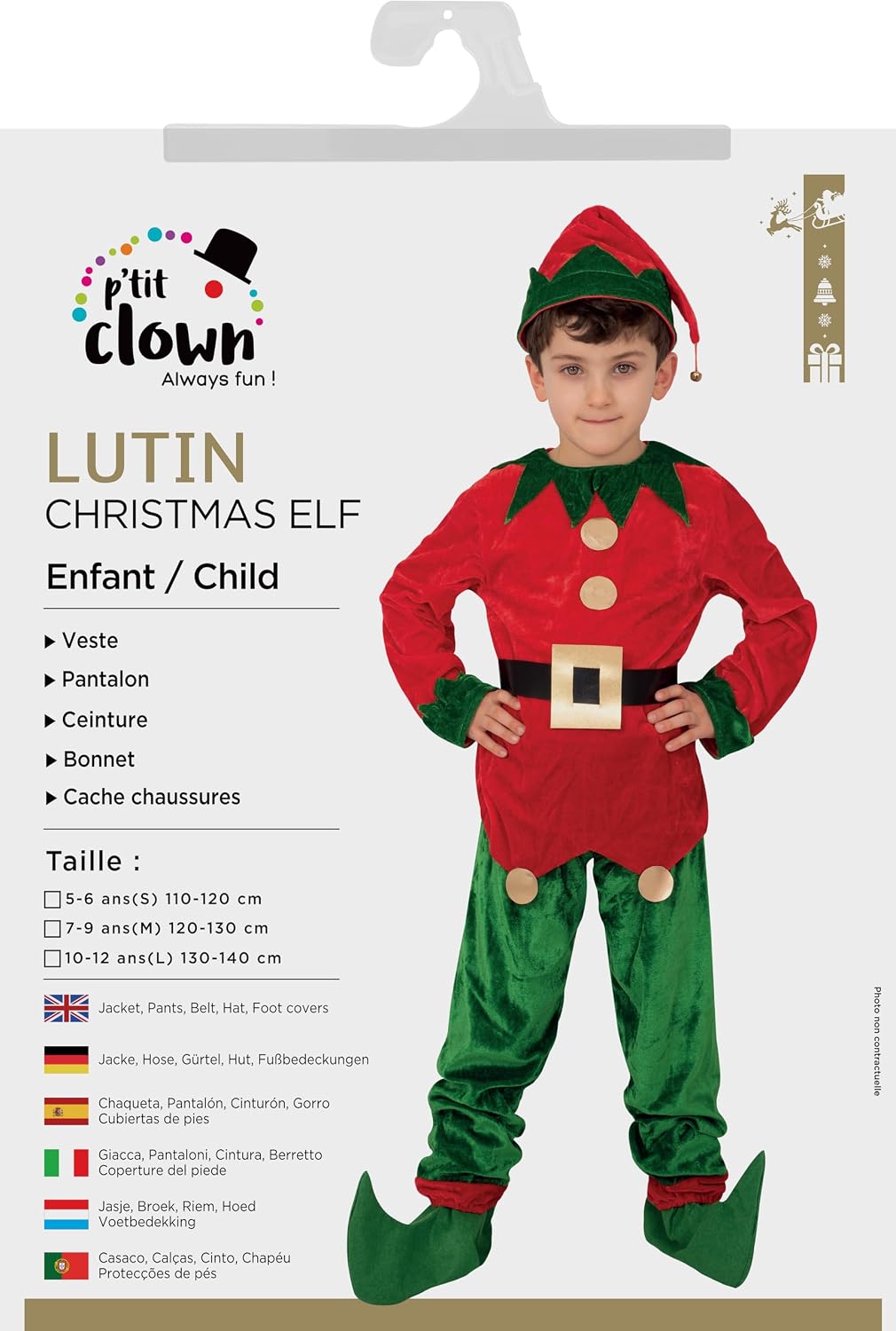 P'TIT CLOWN — Déguisement Lutin Enfant 10/12 ans 140 cm – Image 5